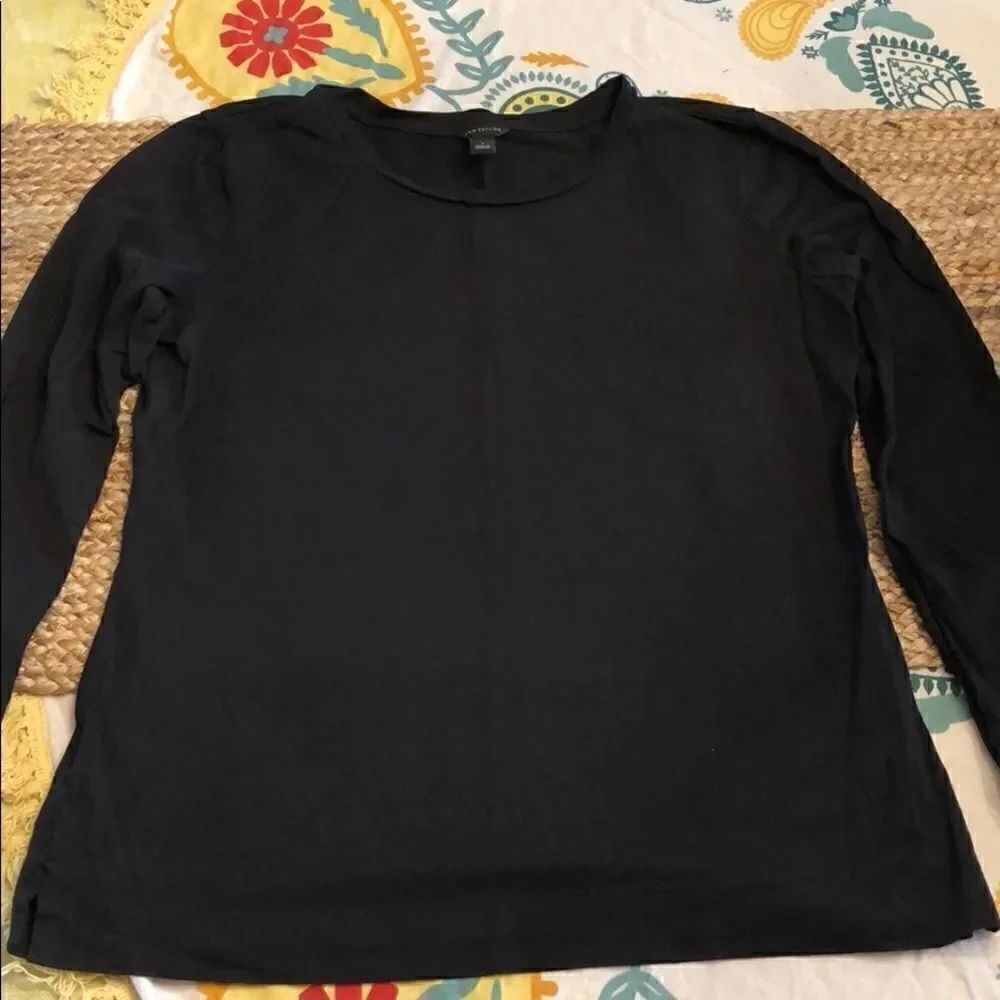 Ann Taylor Black Long Sleeved Layering Shirt